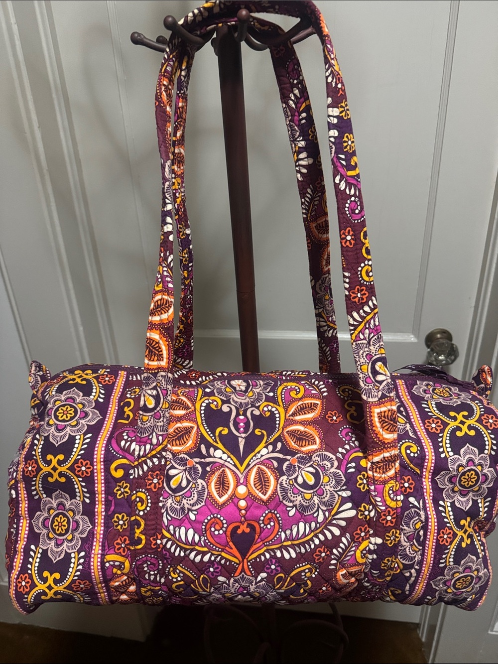 Vera Bradley Purple Floral Quilted Shoulder Bag / Duffle bag